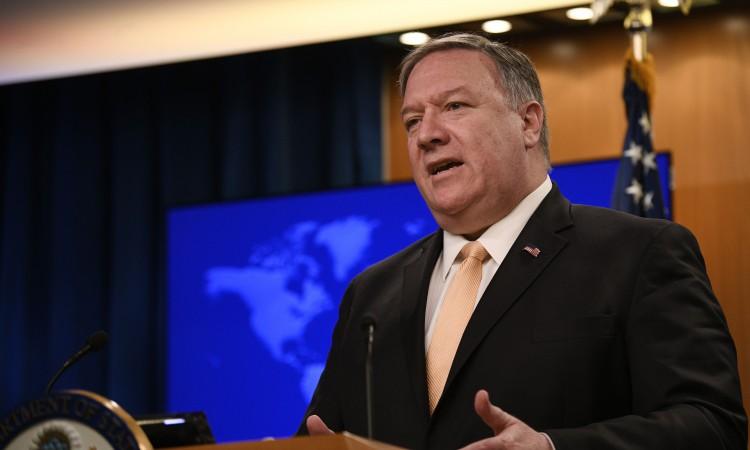 The State Department said that for privacy reasons it was not identifying the person Pompeo came into contact with - Avaz