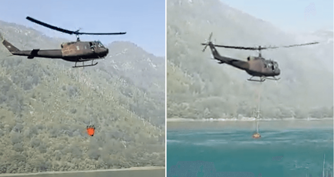 S lica mjesta: Helikopter kupi vodu iz jezera - Avaz