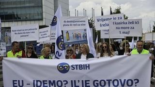 Protestna šetnja Sindikata radnika u trgovini: "EU - Idemo? Ili je gotovo"