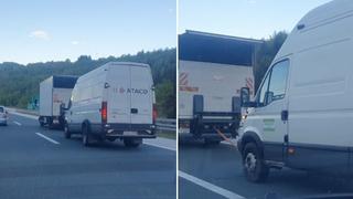 Video / Zabranjeno i veoma opasno: Na autoputu blizu Sarajeva kamionom šlepali kombija!