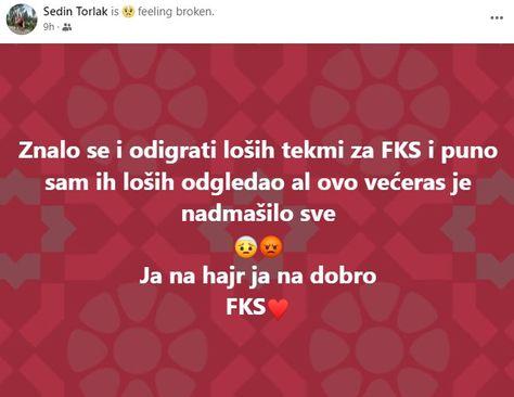 Objava Torlaka na Facebooku - Avaz