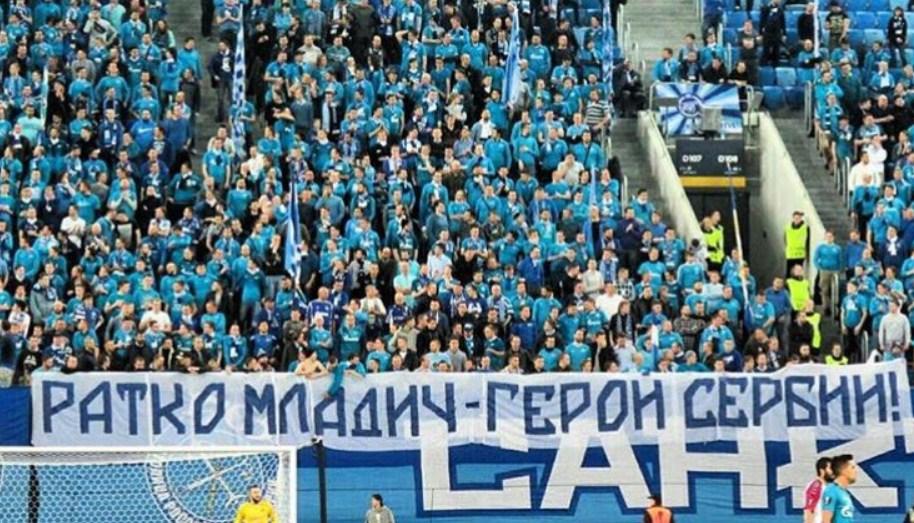 Sramotno: I navijači Zenita istakli transparent podrške zločincu Ratku Mladiću