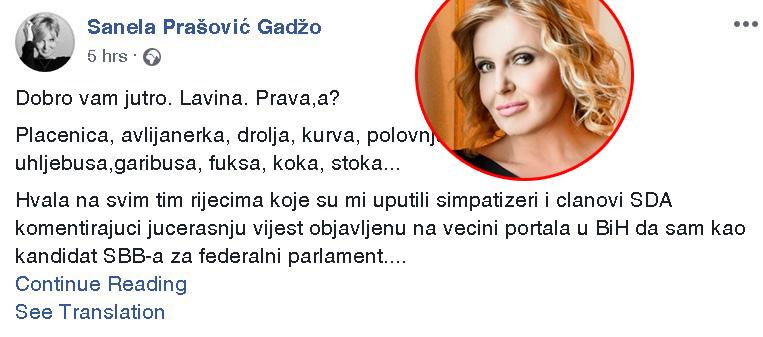 Sanela Prašović-Gadžo žestoko odgovorila SDA botovima