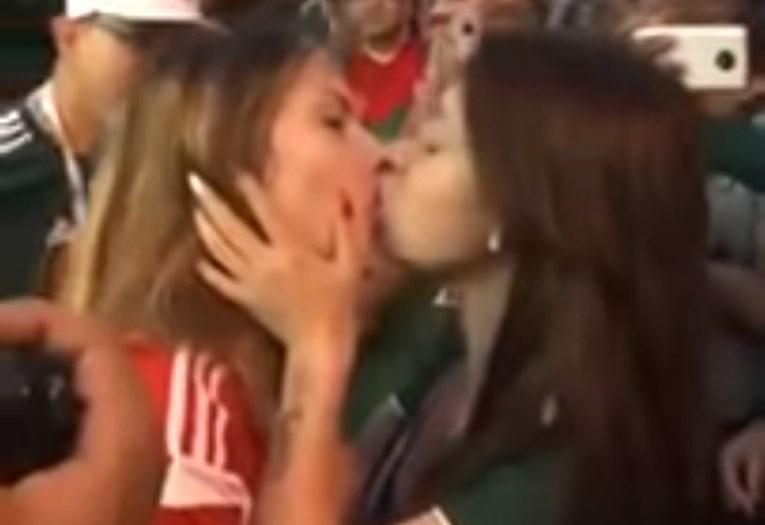 Navijačice Meksika i Rusije dugim poljupcem proslavile pobjede svojih timova