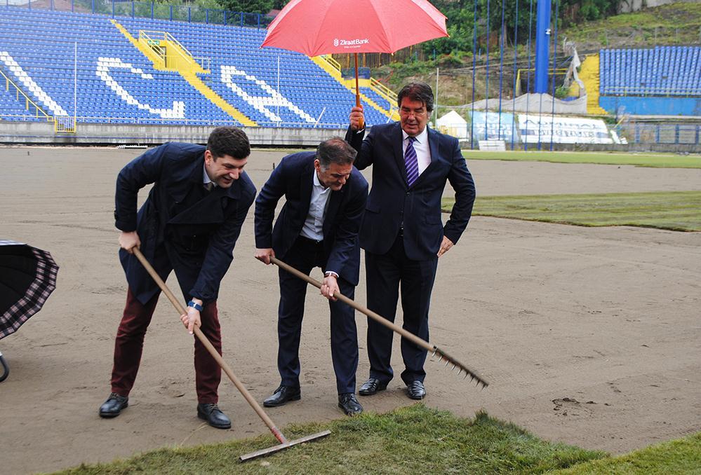 Hulusić i Kurić obišli stadion Grbavica: Radovi na travnjaku uskoro gotovi