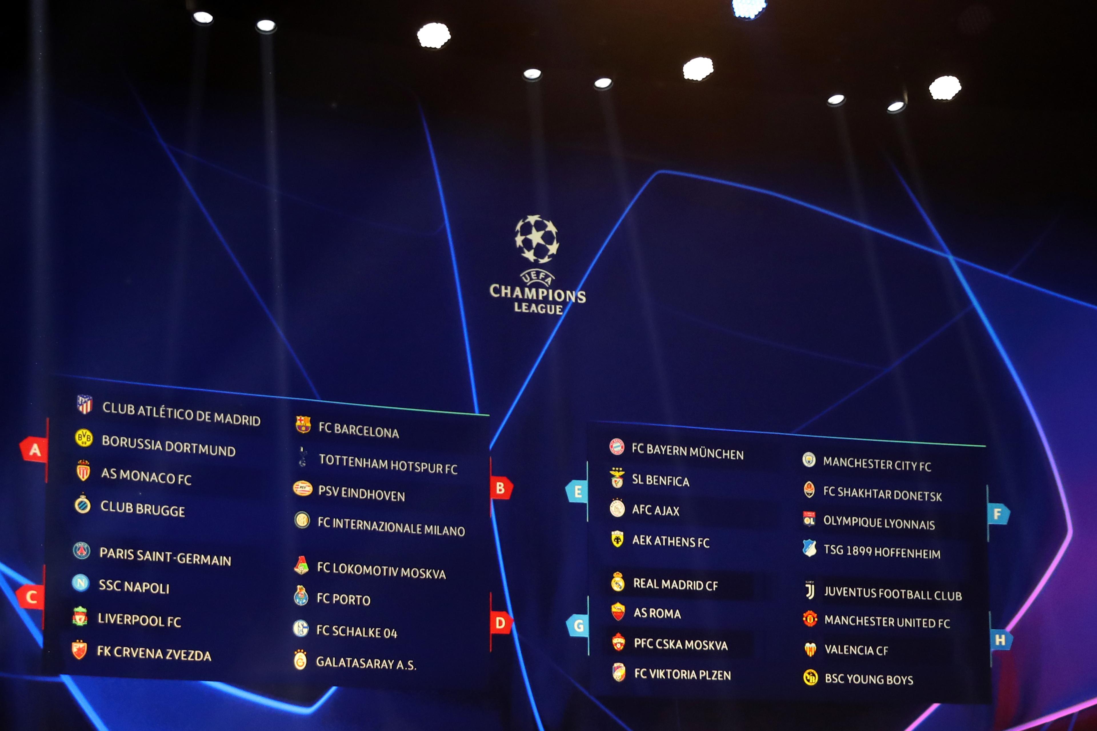 Pogledajte kompletan raspored grupne faze Lige prvaka