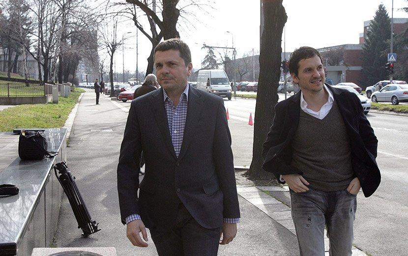 Milo Đurašković i Marko Mišković dolaze na jedno od prethodnih suđenja u Specijalnom sudu - Avaz