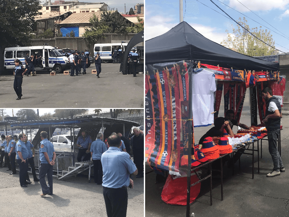 Jake policijske snage oko stadiona Republikan u Jerevanu