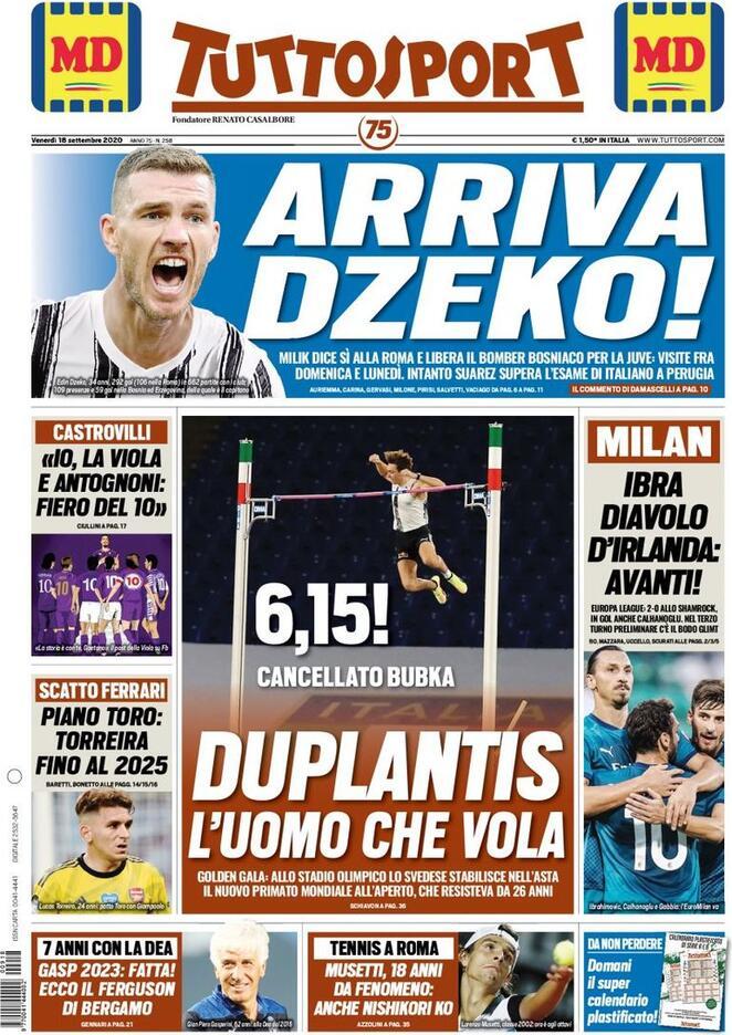 Današnja naslovnica Tuttosporta - Avaz