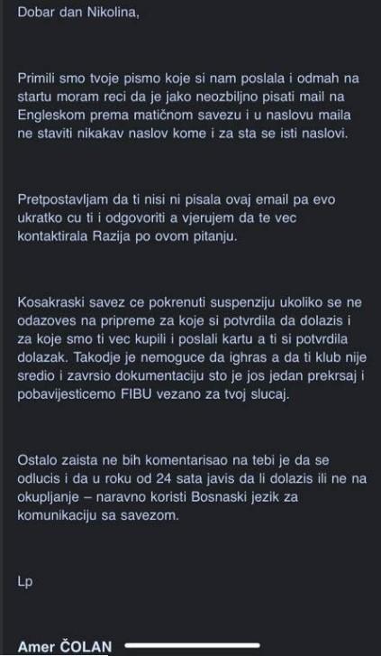 Zubac objavila dopis iz KS BiH - Avaz