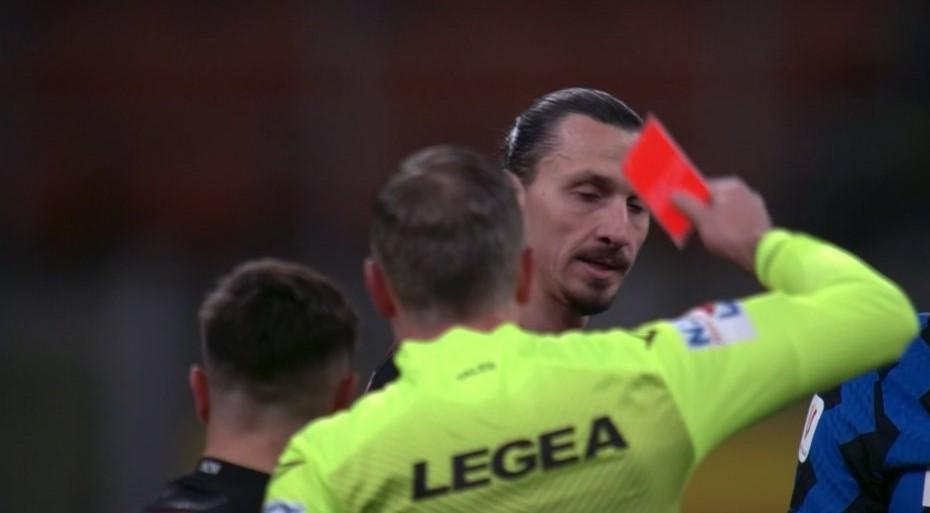 Ibrahimović zaradio crveni karton u derbiju sa Interom