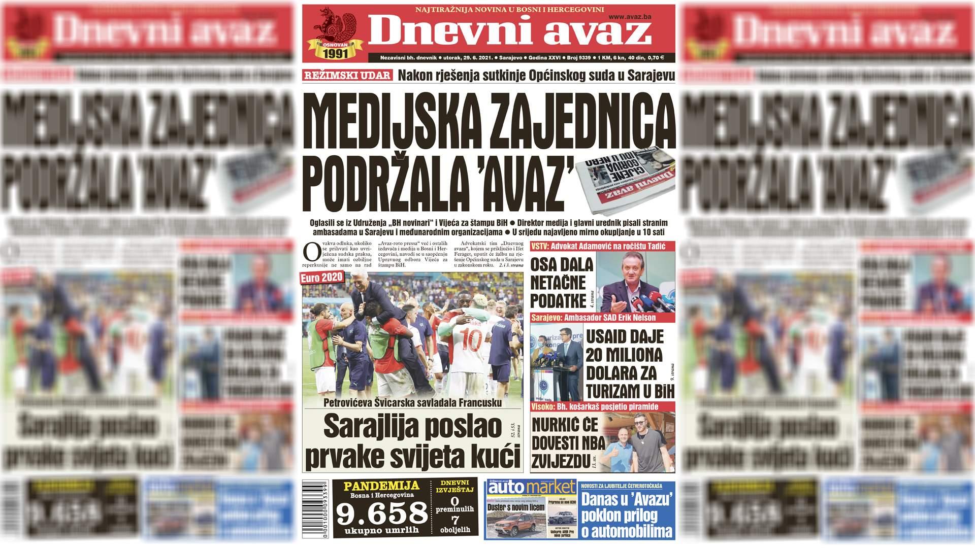 Medijska zajednica podržala "Avaz"