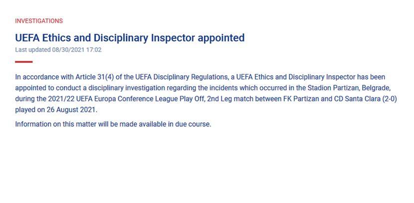 Izvještaj UEFA-e - Avaz