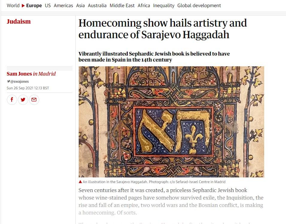 The Guardian o sarajevskoj Hagadi - Avaz
