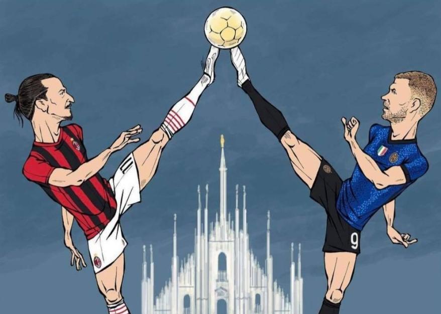Ibrahimović i Džeko u borbi za loptu, u pozadini katedrala "Duomo di Milano" - Avaz