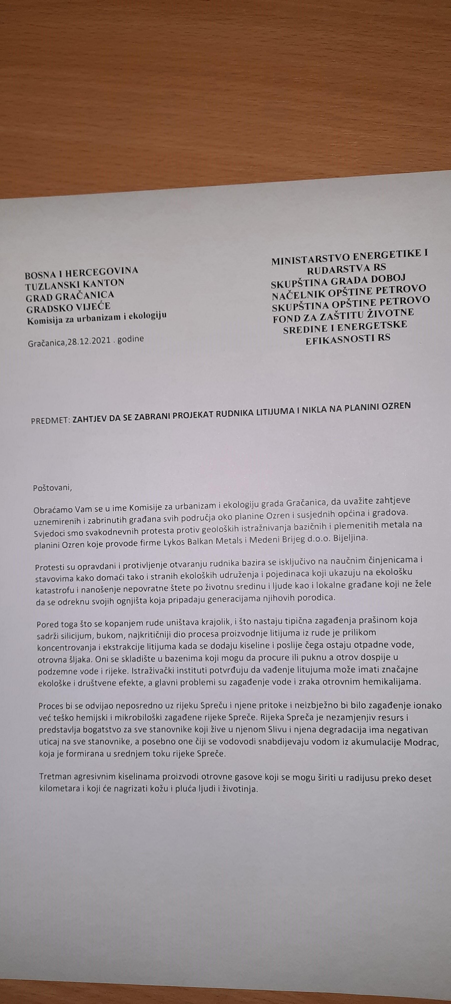 Zahtjev upućen s jučerašnje sjednice Gradskog vijeća Gračanica - Avaz