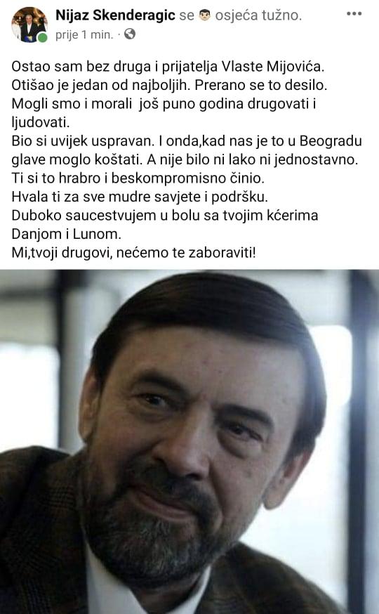 Objava Nijaza Skenderagića na Facebooku - Avaz