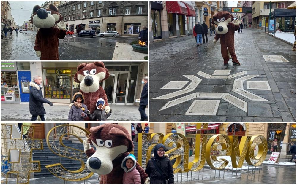U čast 38. godišnjice Zimskih olimpijskih igara u Sarajevu: Vučko prošetao gradom i fotografisao se s prolaznicima