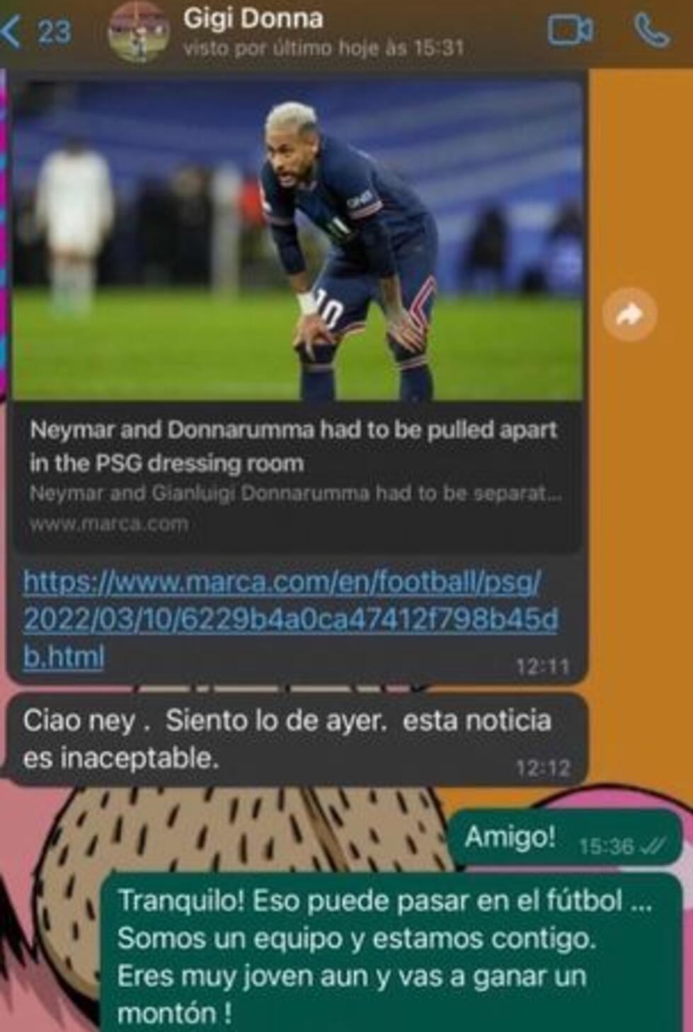 Prepiska koju je objavio Neymar - Avaz