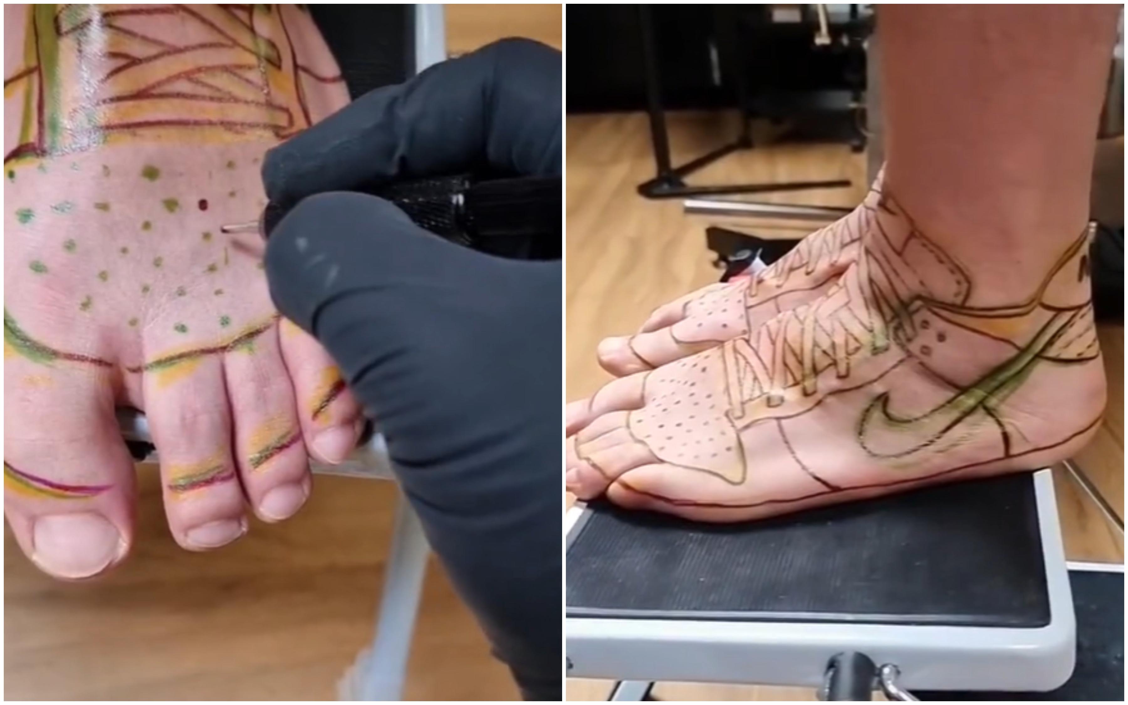 Muškarac istetovirao Nike patike na stopala jer mu je dosadilo kupovati nove