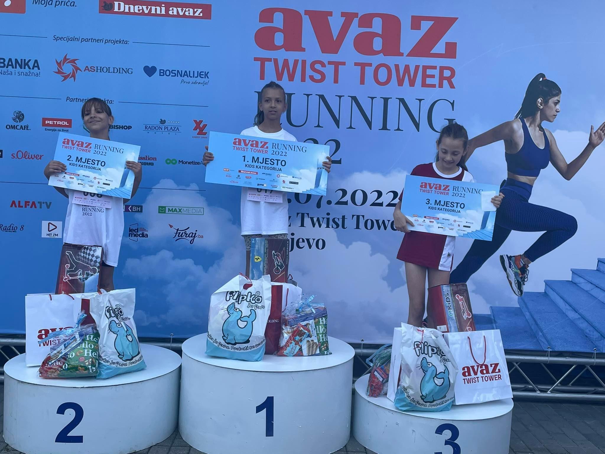 Mališani otvorili "Avaz Twist Tower Running 2022": Najbrži Sajra Bajrić i Emir Gavranović