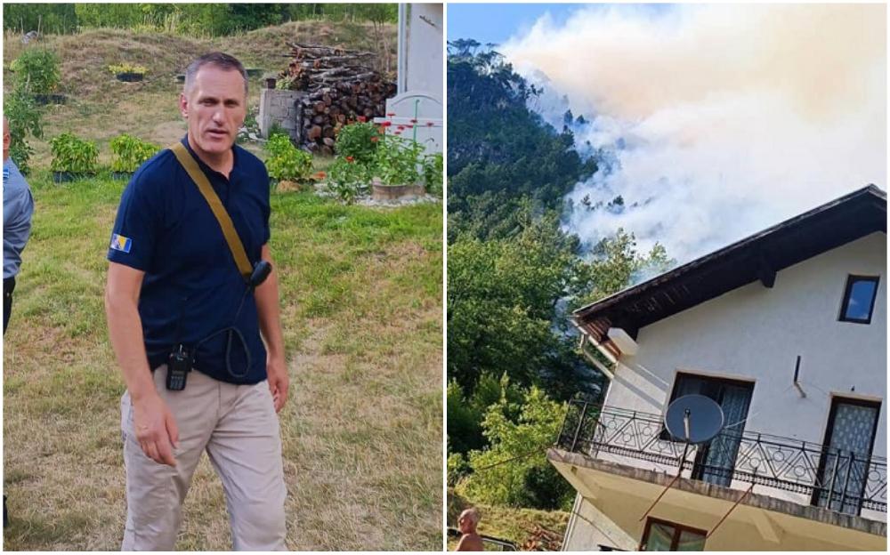 Husein Hodžić iz Civilne zaštite Konjic za "Avaz": Situacija nije dobra, požar je ušao u nepristupačan teren