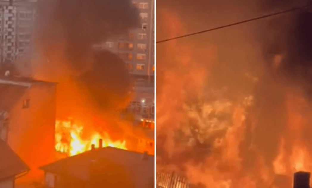 Video / Drama u Sarajevu: Veliki požar, izgorjeli objekti, vatrogasci na terenu