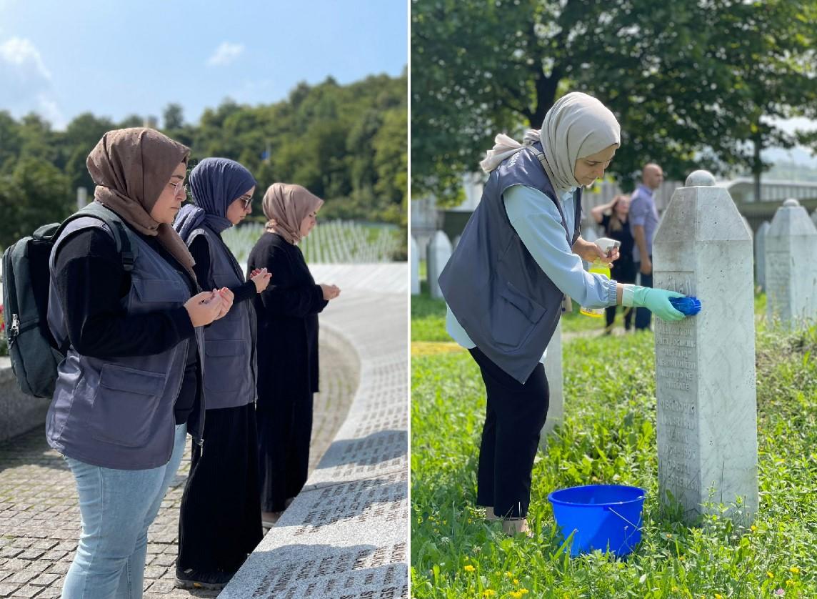 Žene iz Turske čistile bijele nišane u Potočarima