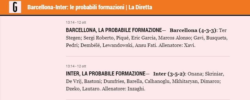 Prognozirani početni sastavi prema Gazzette dello Sport - Avaz