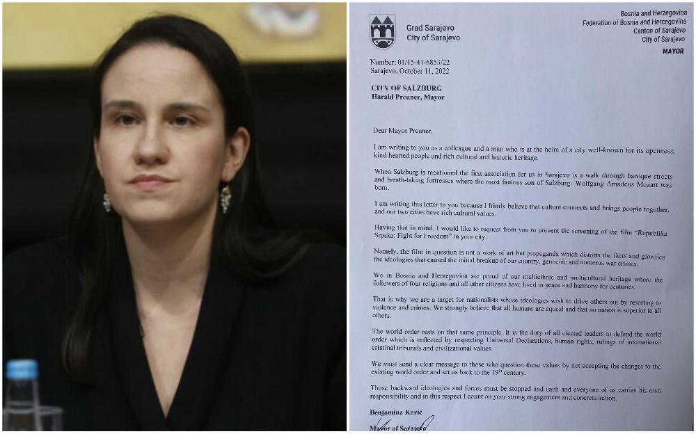 Benjamina Karić uputila pismo gradonačelniku Salzburga: Pozvala ga da zabrani prikazivanje filma o RS