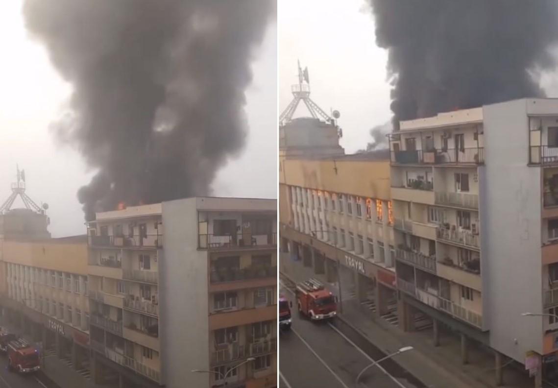 Veliki požar u Kruševcu: Gust crni dim nadvio se nad robnom kućom