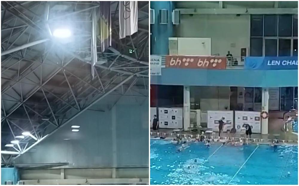Djeca treniraju u Olimpijskom bazenu na Otoci, a sa krova lije kiša kao iz kabla