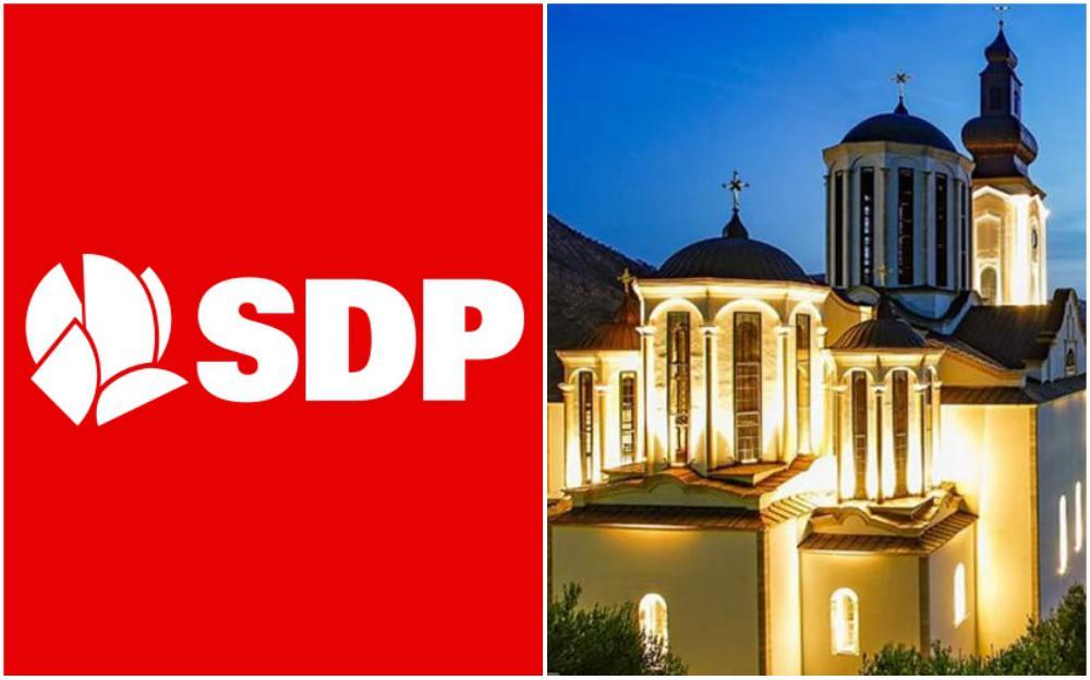 Gradska organizacija SDP-a Mostar: Najoštrije osuđujemo napad na Sabornu crkvu u Mostaru