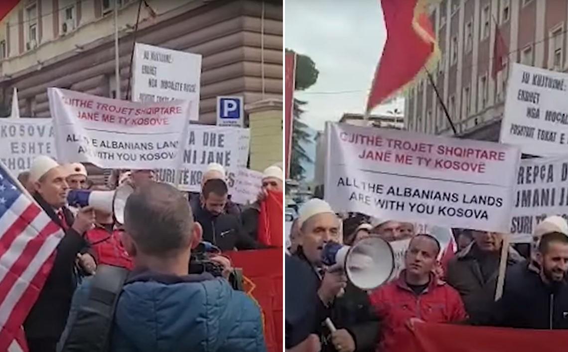 Protest ispred Ambasade Srbije u Tirani: Ruke dalje od Kosova