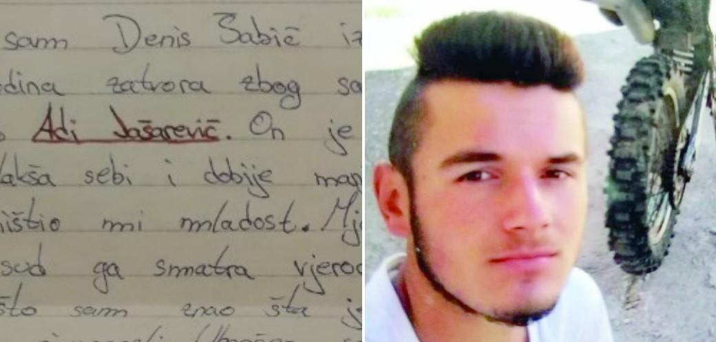 Osuđenik Denis Šabić poslao pismo iz zatvora: Ubica Adi Jašarević mi je sve napakovao