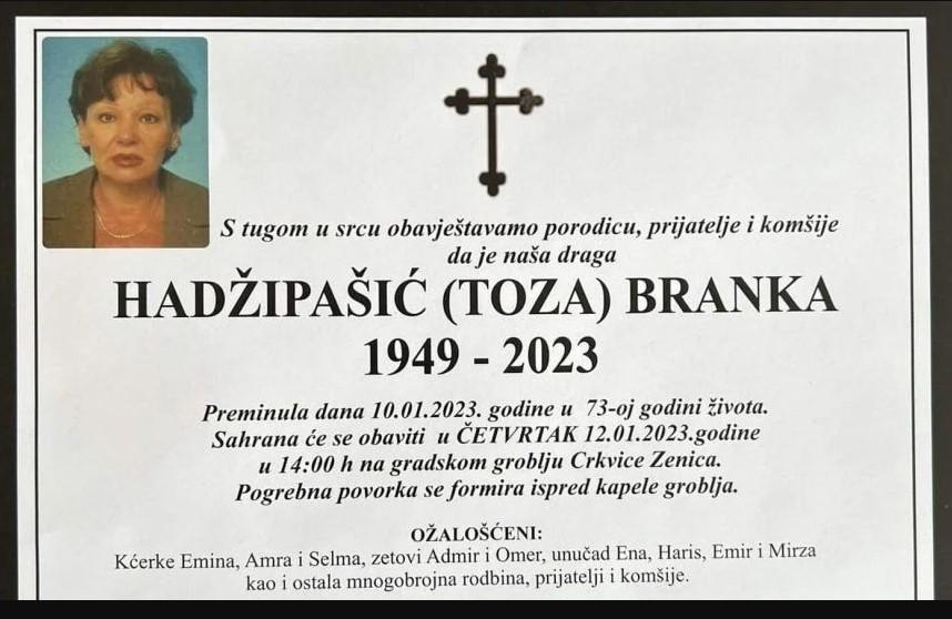 Preminula supruga bivšeg premijera FBiH Ahmeta Hadžipašića
