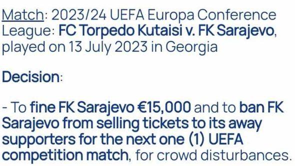 Odluka UEFA-e - Avaz