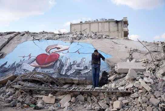Sirijski umjetnici iscrtali mural - Avaz