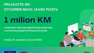 Milion KM namijenjen digitalnoj transformaciji preduzeća u sektoru poljoprivrede u BiH
