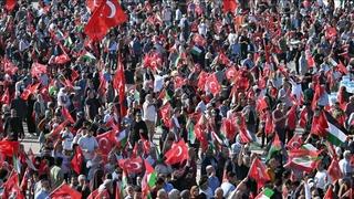 Desetina hiljada ljudi izašlo na ulice Istanbula, uzvikivali su: ‘"Smrt Izraelu! Van iz Palestine! Allah je velik!"
