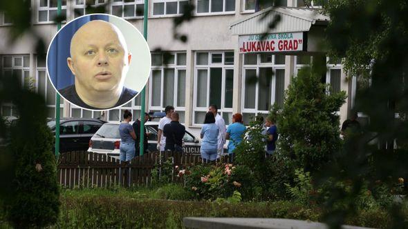 Policija na uviđaju ispred škole u Lukavcu  - Avaz