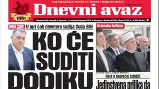 U današnjem "Dnevnom avazu" čitajte: Ko će suditi Dodiku 