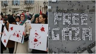 Novi Pazar: Više stotina okupljenih performansom iskazali protest i poslali podršku narodu Palestine