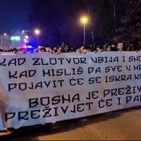 BH Fanatikosi u korteu krenuli na stadion, poslali snažnu poruku: Bosna je preživjela, preživjet će i Palestina