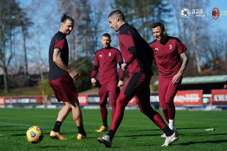 Krunić, Ibrahimović, Rebić i Mandžukić na treningu Milana