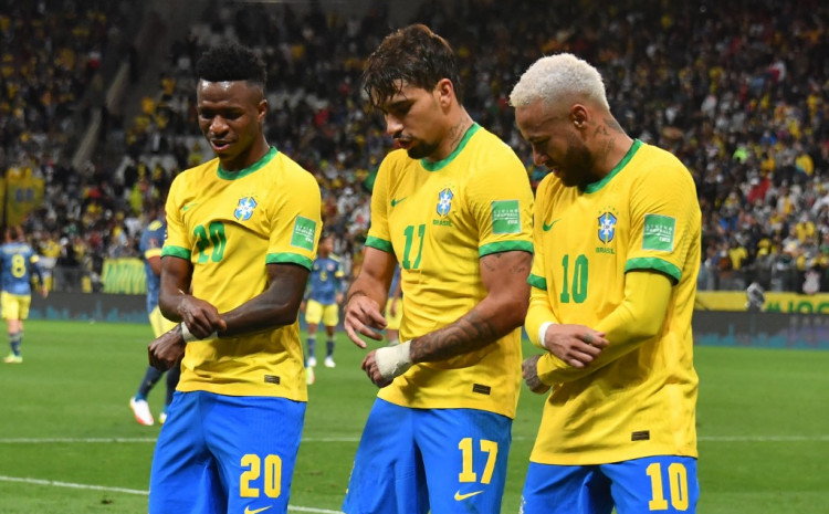 Slavlje igrača Brazila nakon postignutog gola
